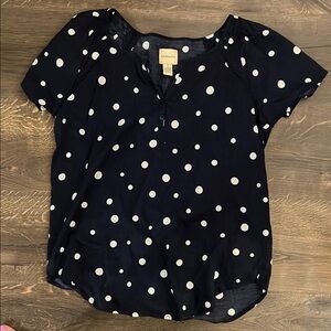 G. H. Bass & Co Polka Dot Women's Top Blue and White Small